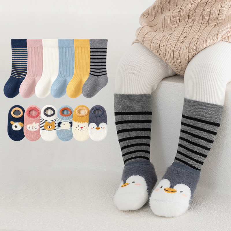 Baby Sock Oximeter - Striped Toddler Knee High Socks Cartoon