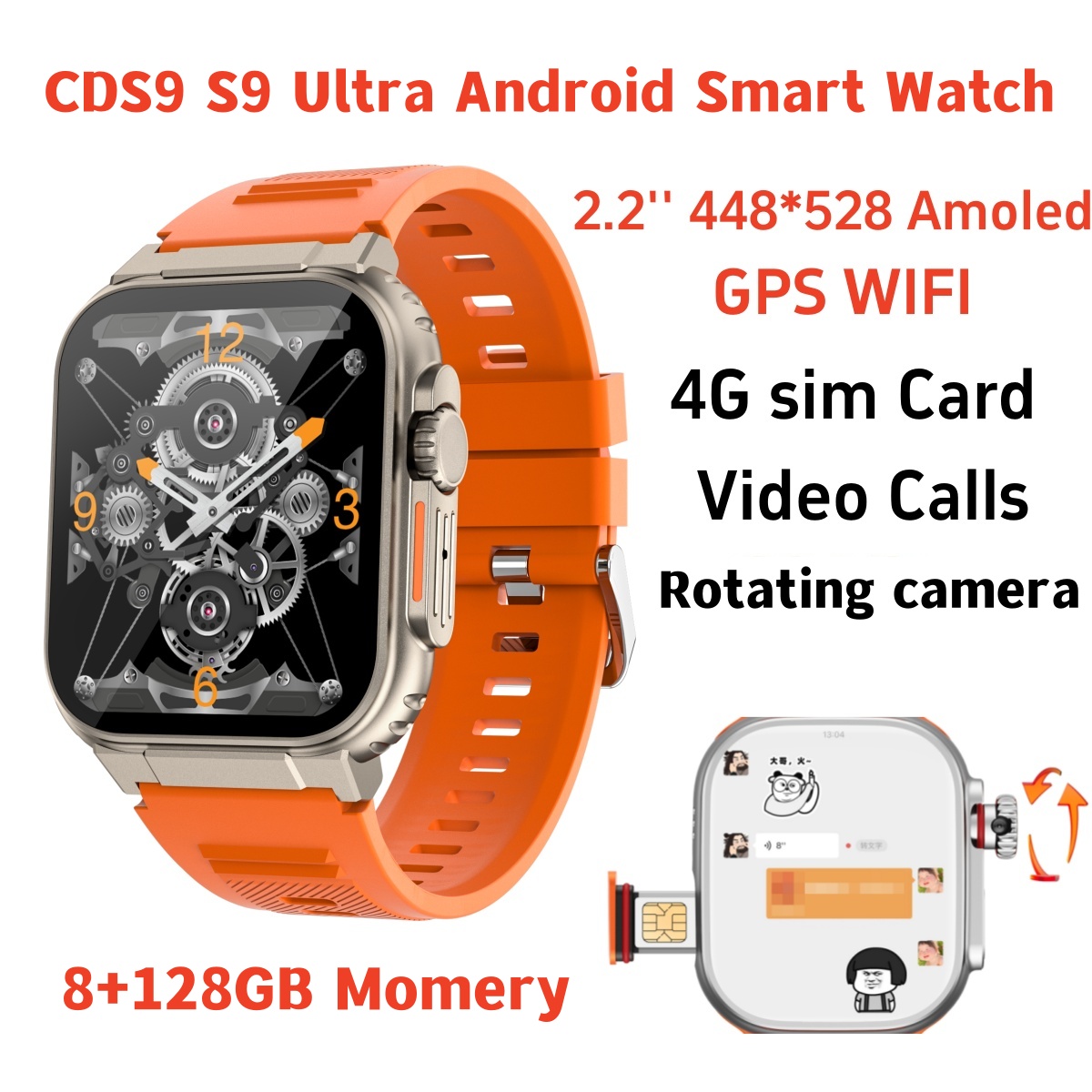 Original S10 Smart Watch 4G/5G - Fall Detection Watch ulasan dan harga